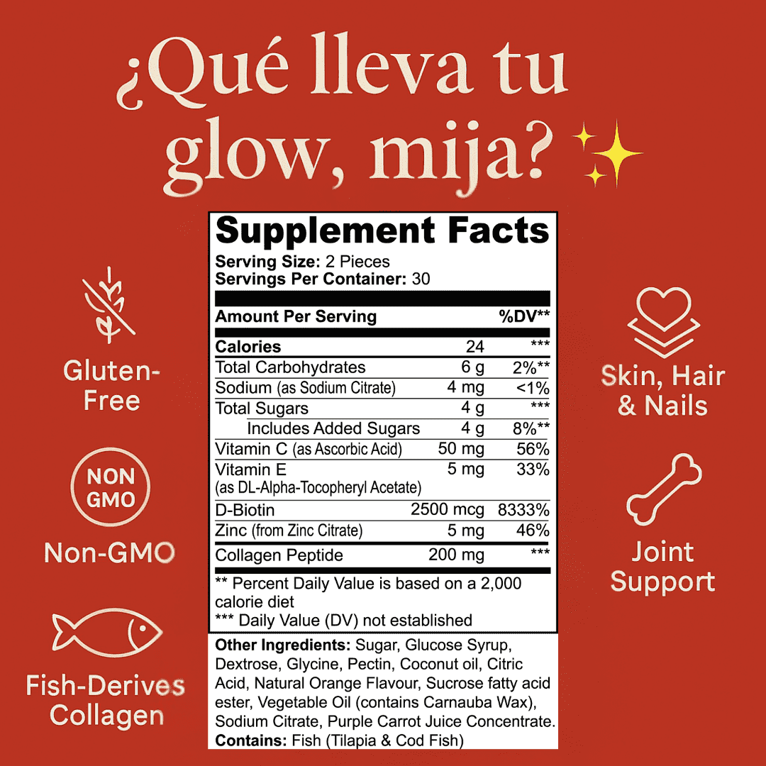 CHULA™ Gummies – Collagen + Biotin pa’ tu Piel, Pelo y Uñas