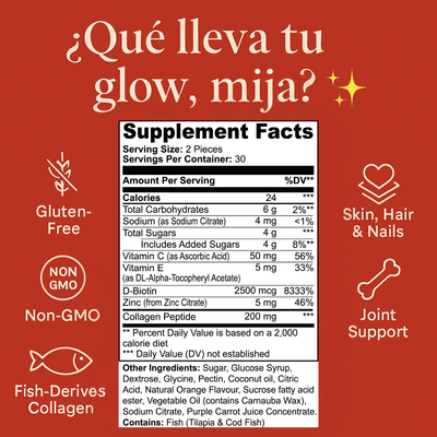 CHULA™ Gummies – Collagen + Biotin pa’ tu Piel, Pelo y Uñas